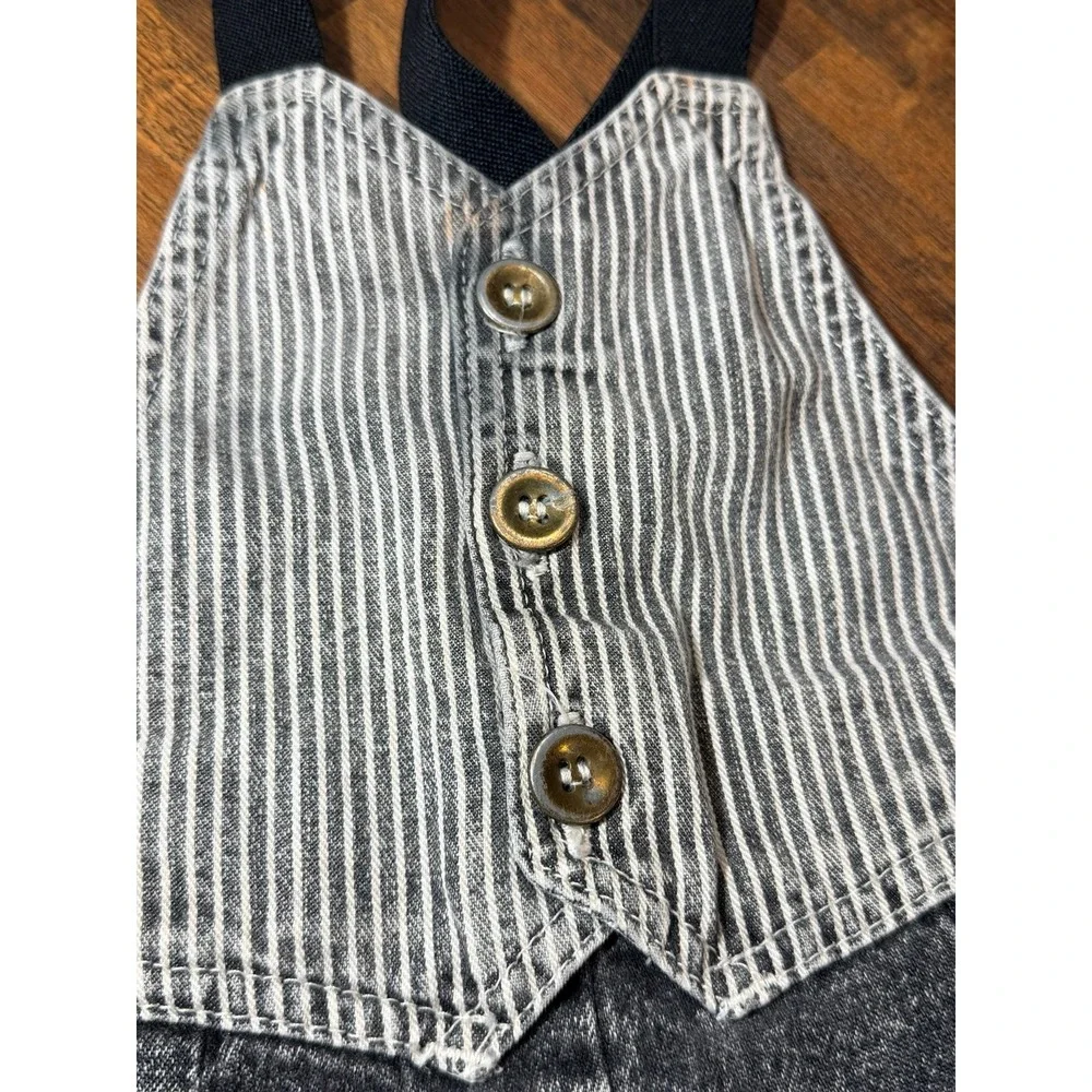 Vintage Osh Kosh B'gosh Denim Overalls, acid wash black denim     Sz 24 months.